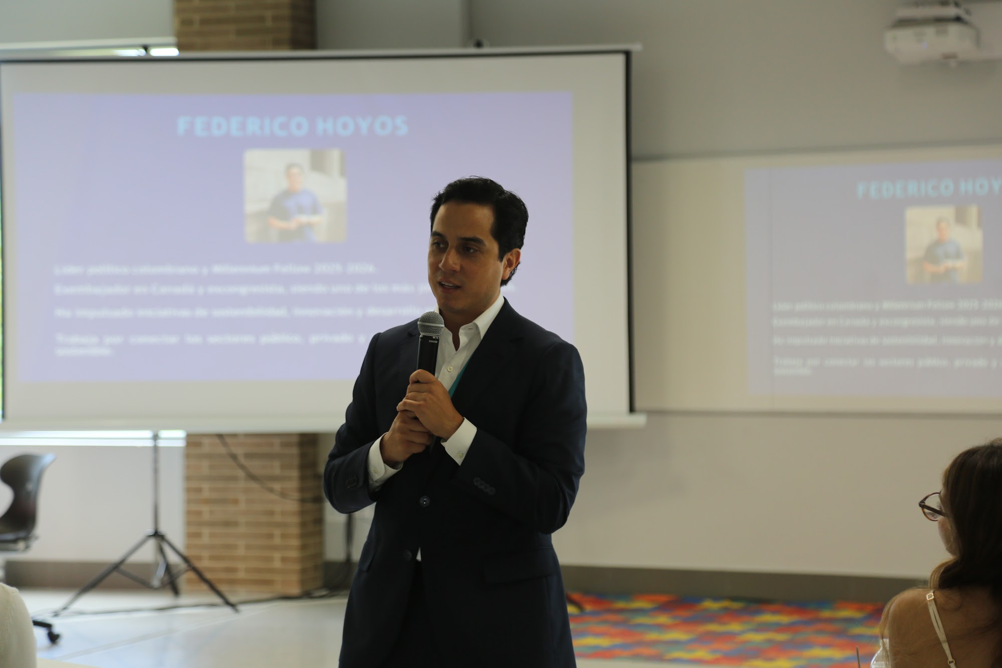 Federico Hoyos speaking to the group.