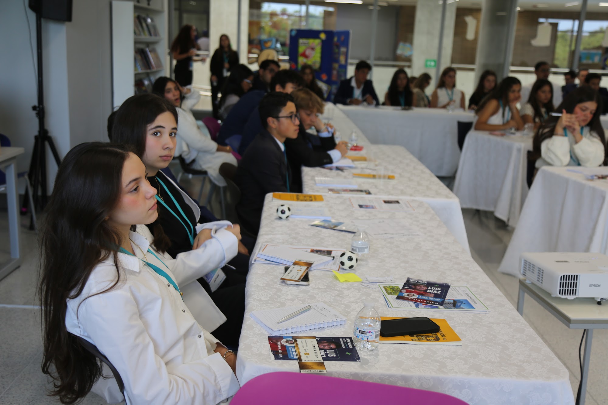 A student concentrating during a session.