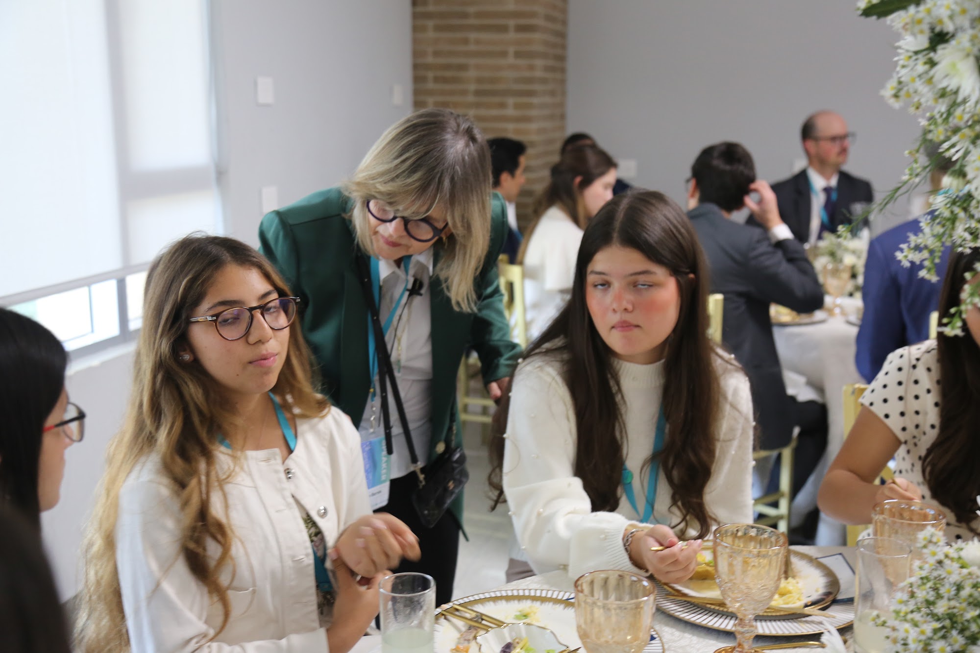 Students being served during lunch.